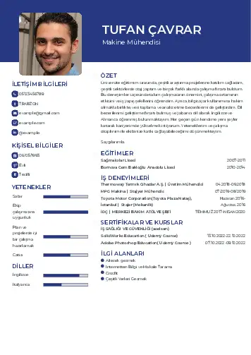Makine Mühendisi Cv Örnekleri cv indir